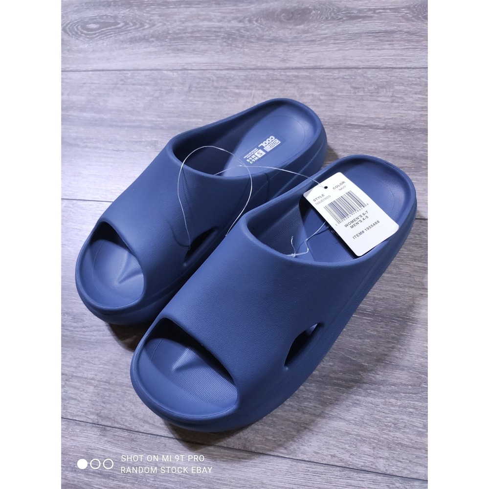 32 Degrees Slide Sandals [Womens 6-7] [Mens 4-5] Cushion EVA Shower Shoes Blue
